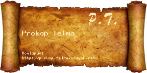 Prokop Telma névjegykártya